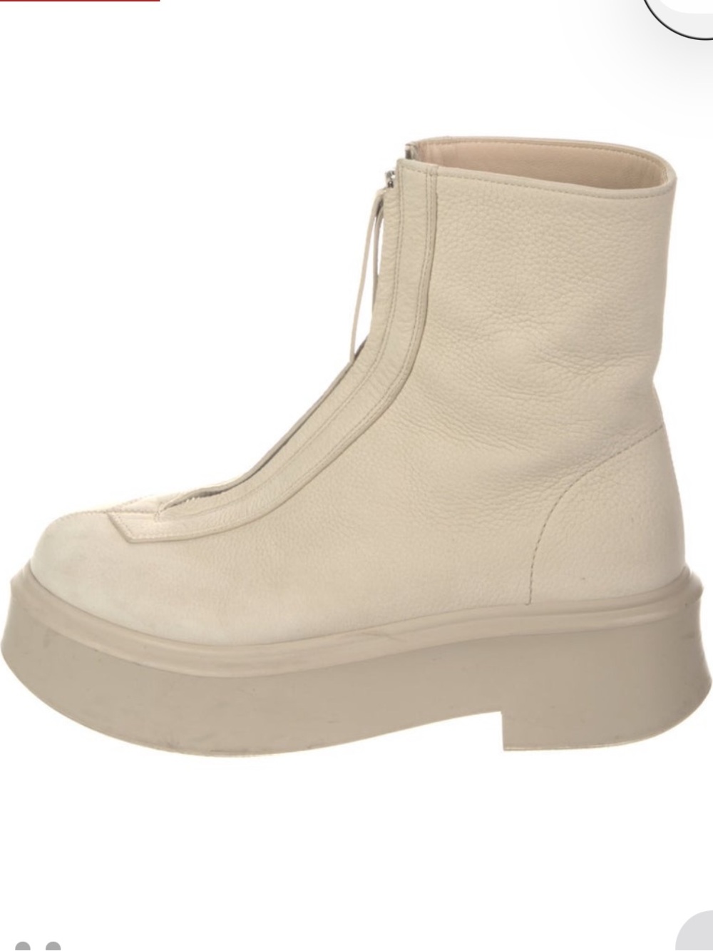 The Row Off-White Platform Zip Ankle Boot